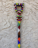 Bamileke Hand Beaded African Carved Walking Stick / Cane - Afrilege