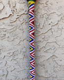 African Hand Beaded African Carved Walking Stick / Cane - Afrilege