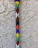 Bamileke Hand Beaded African Carved Walking Stick / Cane - Afrilege