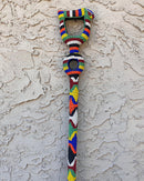 African Hand Beaded African Carved Walking Stick / Cane - Afrilege