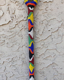 African Hand Beaded African Carved Walking Stick / Cane - Afrilege