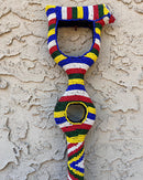 African Hand Beaded African Carved Walking Stick / Cane - Afrilege