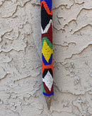African Hand Beaded African Carved Walking Stick / Cane - Afrilege