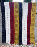Multi-Colored African Mudcloth Handmade Fabric- Yellow / White/ Rust/ Black - Afrilege