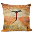 African Life Portrait Pillow Cover - Orange / Multicolor - Afrilege