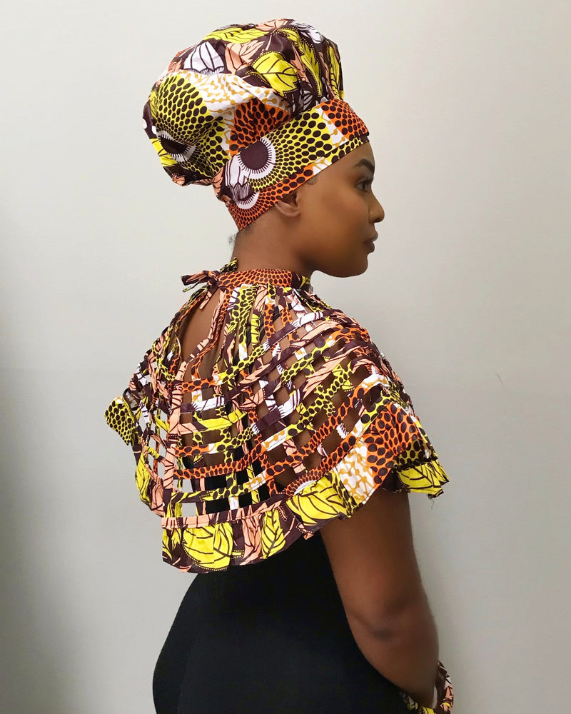 Wedila African print Web Choker Shoulder Necklace - Afrilege