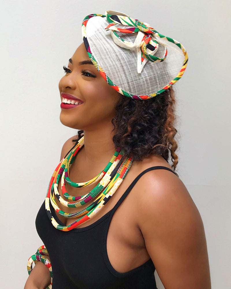 Deka African Print Rope Necklace - Afrilege