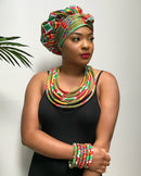 Neela African Print Rope Necklace - Afrilege