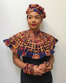 Carol African Print Web Shoulder Choker Necklace - Afrilege