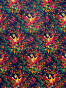 African Wax Print Fabric (Ankara) - Black / Red - Afrilege