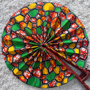 African Print Circle Foldable Handheld Fan - Afrilege