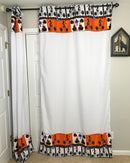 Bolanle Grommet Top African Print Curtains - Orange, White & Black - Afrilege