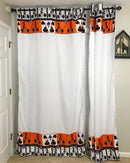 Bolanle Grommet Top African Print Curtains - Orange, White & Black - Afrilege