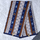 African Wax Print Fabric by the yard - Brown / Blue / Beige - Afrilege