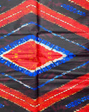 African Wax Print Tie Dye Fabric ( Ankara) - Red / Blue - Afrilege