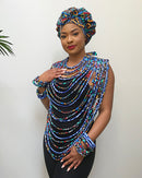 Lesedi Mix African Print 24 Strands Statement rope necklace - Afrilege