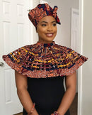 Carol African Print Web Shoulder Choker Necklace - Afrilege