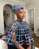 Cardia African Print Web Shoulder Choker Necklace - Afrilege