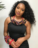 Toghu African Print Skirt Necklace Jewelry Set - Afrilege