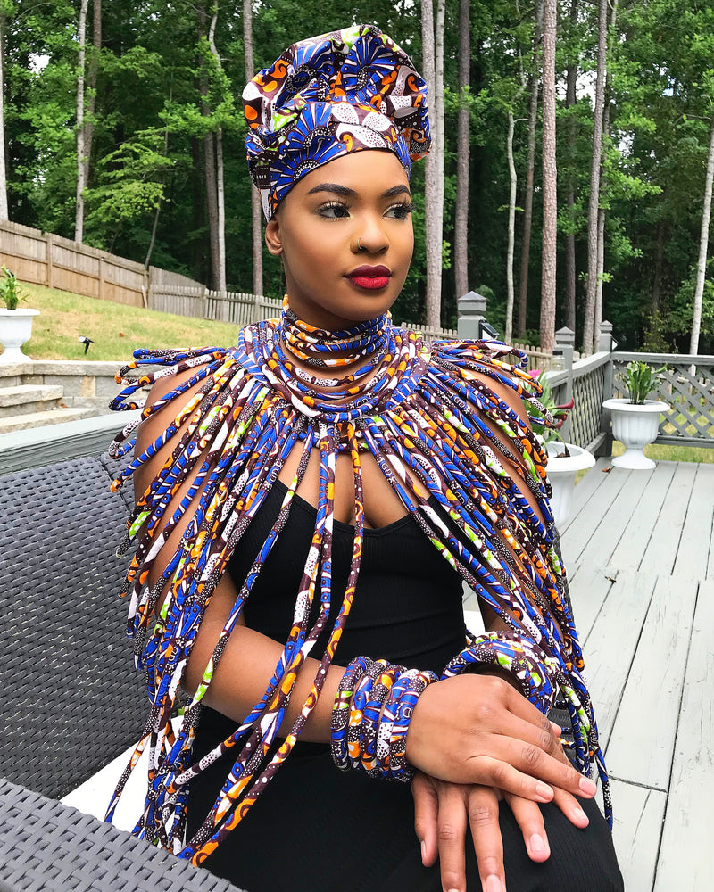 Mandisa African Print Choker Rope Necklace - Afrilege