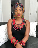 Toghu African Print Rope Necklace - Afrilege