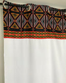 Toghu Bamenda Grommet Top African Print Curtains - White, Red & Black - Afrilege