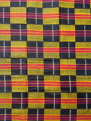 African Wax Print Fabric  Ankara - Black / Orange - Afrilege