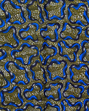 African Wax Print Fabric by The Yard - Olive Green / Blue - Afrilege