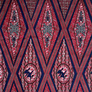 African Wax Print Fabric (Ankara) - Red / Blue - Afrilege