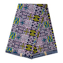 Atoghu Bangangte African Wax Print Fabric - Blue / Pink / Yellow - Afrilege