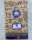 African Wax Print Fabric (Ankara) - Tan / Purple - Afrilege