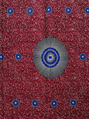 African Wax Print Fabric by The Yard - Red / Blue - Afrilege