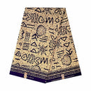 African Wax Print Fabric (Ankara) - Tan / Purple - Afrilege