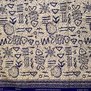 African Wax Print Fabric (Ankara) - Tan / Purple - Afrilege