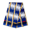 African Wax Print Fabric (Ankara) - Blue / White / Gold - Afrilege