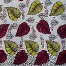 African Wax Print Fabric ( Ankara) - White / Red / Yellow - Afrilege