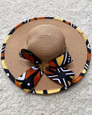 Bogolan African Print Straw Church Sun Hat - Afrilege