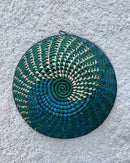 Uganda hand woven Baskets 12" - Green / Blue / Beige - Afrilege