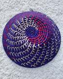 Uganda hand woven Baskets 12" - Purple / Red / Beige - Afrilege