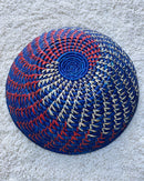 Uganda hand woven Baskets 12" - Blue / Orange / Beige - Afrilege