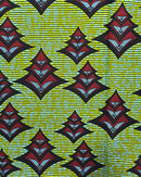 African Wax Print Fabric by The Yard - Green / Red - Afrilege