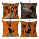 African Woman Ethnic Pillow Cover - Multicolor - Afrilege
