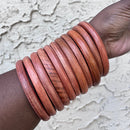 Set of 5 Handmade African wooded bangles bracelets - Afrilege