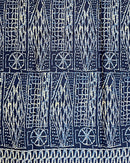 Bamileke Ndop pattern African Wax Print Fabric - Blue / Beige - Afrilege