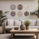 Set of 3 African Fulani Mbeedu Handwoven Roundel Flat Baskets - Afrilege