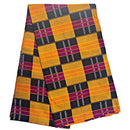 African Wax Print Fabric Ankara - Orange / Black - Afrilege