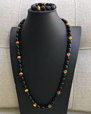 Jamaica Colors Black Beads Necklace for Men - Afrilege