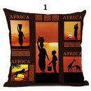 African Life Portrait Collage Pillow Cover - Black / Orange - Afrilege
