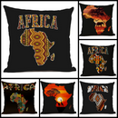 African Map Pillow Cover - Black / Multicolor - Afrilege