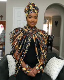 Bogolan African Print 44 Strands Rope Necklace - Afrilege